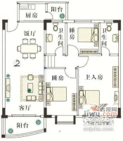 滨江绿园4室2厅2卫128㎡户型图