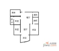 丽景湾3室2厅1卫140㎡户型图