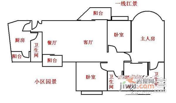 丽景湾4室2厅2卫240㎡户型图