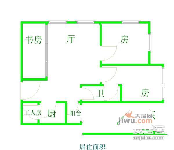 嘉富广场3室2厅2卫106㎡户型图