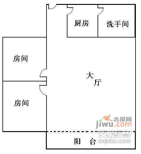 坚真花园2室2厅1卫户型图