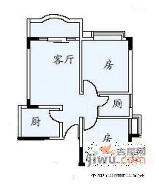 坚真花园2室2厅1卫户型图