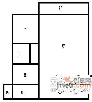 丽晴轩3室2厅1卫87㎡户型图