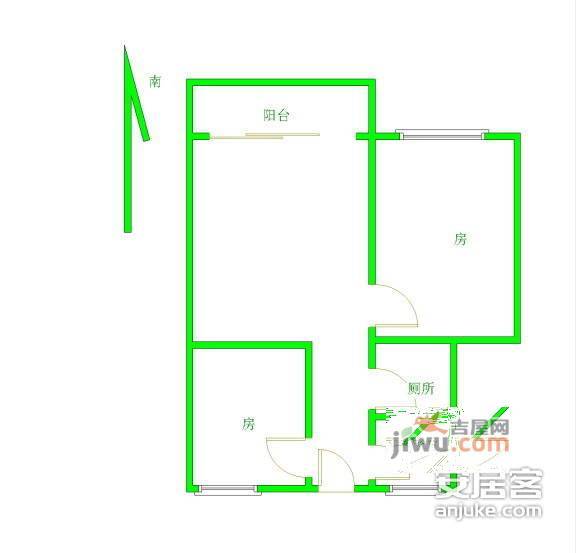 御晖苑2室2厅1卫84㎡户型图