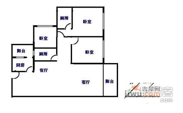 隽悦园3室2厅2卫120㎡户型图