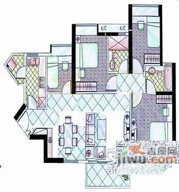 隽悦园4室2厅2卫130㎡户型图