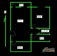 君紫花园3室2厅1卫92㎡户型图