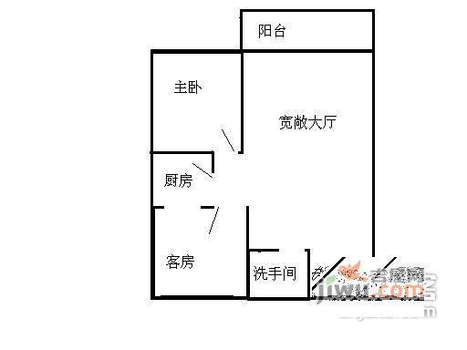 中兴花园2室1厅1卫76㎡户型图