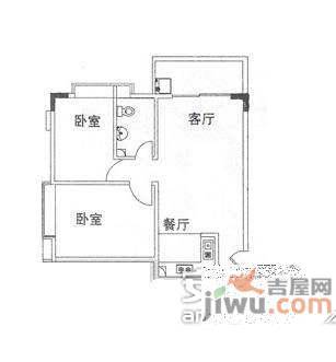 中兴花园2室2厅1卫户型图