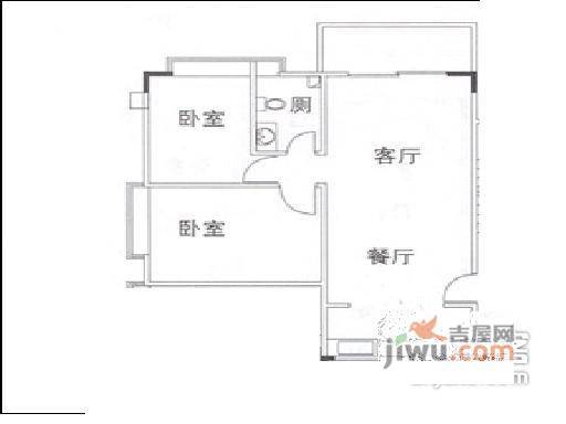 中兴花园2室2厅1卫户型图