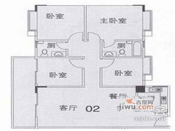 中兴花园4室2厅2卫户型图