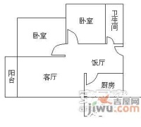 泓景花园A区2室1厅1卫80㎡户型图