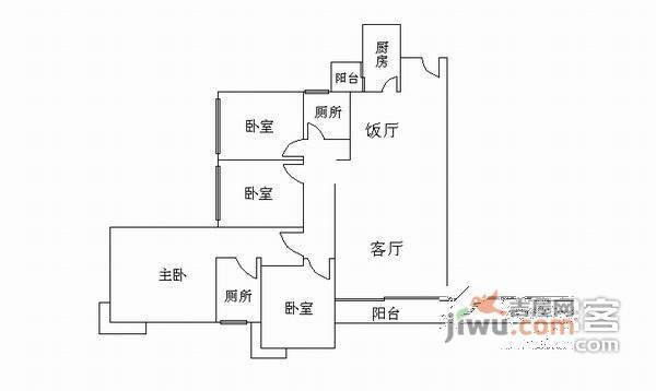 泓景花园A区4室2厅2卫136㎡户型图