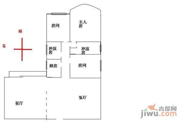 德安大厦3室2厅2卫128㎡户型图