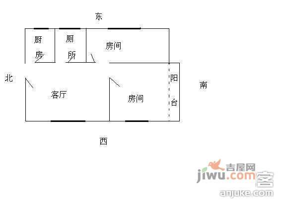 德安大厦2室2厅1卫72㎡户型图