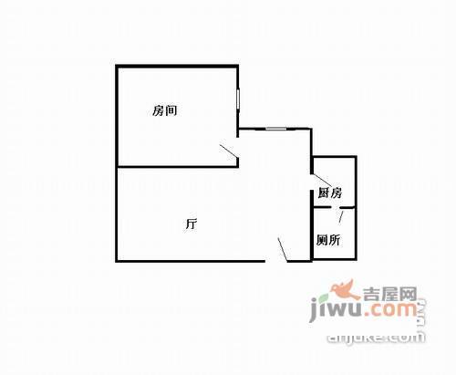 银利花苑1室1厅1卫34㎡户型图