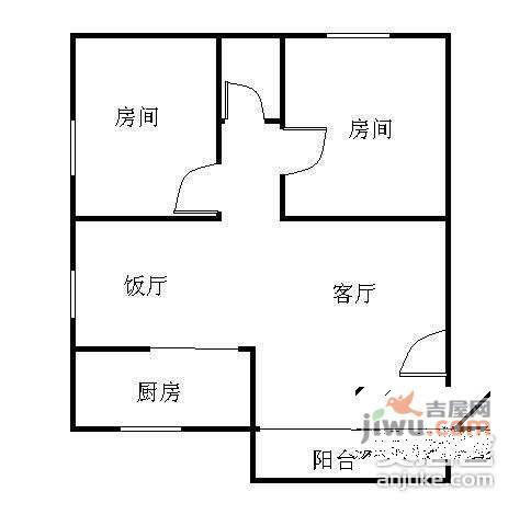 银利花苑2室1厅1卫87㎡户型图