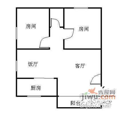 银利花苑2室2厅1卫82㎡户型图