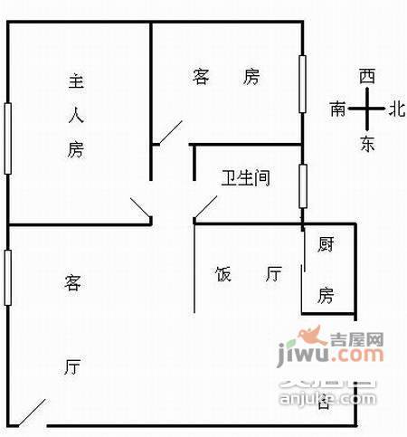 汇富花园2室1厅1卫80㎡户型图