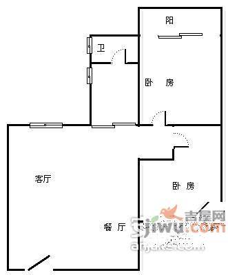 汇富花园2室2厅1卫92㎡户型图