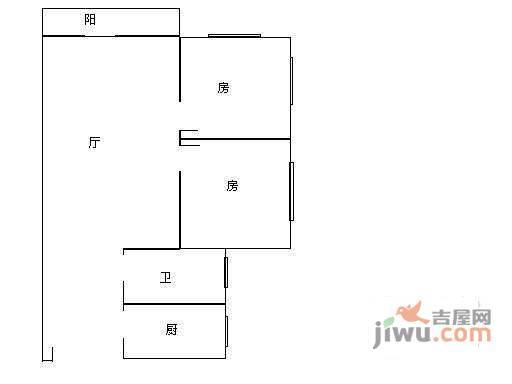 汇富花园2室2厅1卫92㎡户型图