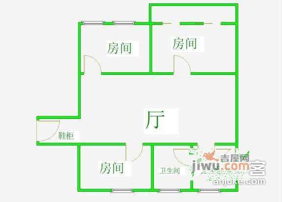 江南大道中路小区3室1厅1卫79㎡户型图