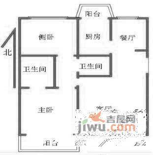 金满家园2室1厅1卫42㎡户型图