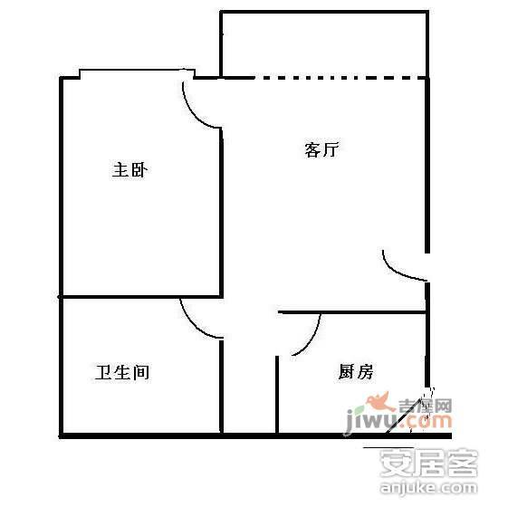 金满家园1室1厅1卫45㎡户型图