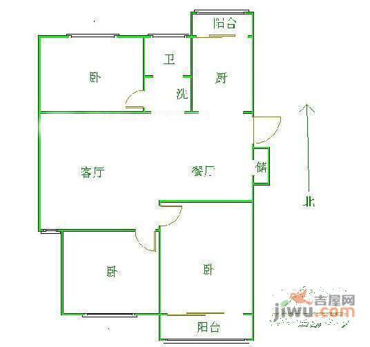 金满家园3室1厅1卫户型图