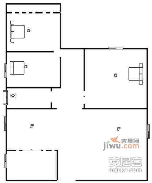 南华花园3室1厅1卫112㎡户型图