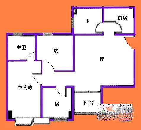 南华花园3室2厅2卫110㎡户型图