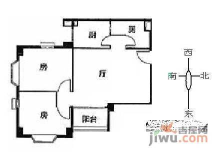 南华花园2室2厅1卫户型图