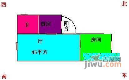 白云明珠广场1室1厅1卫50㎡户型图