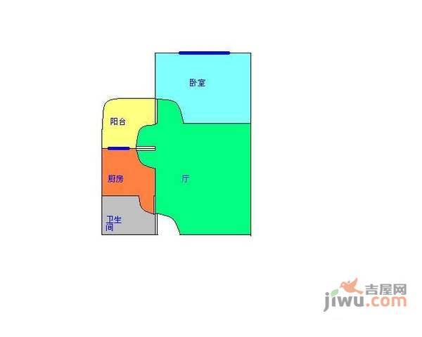 白云明珠广场1室1厅1卫50㎡户型图