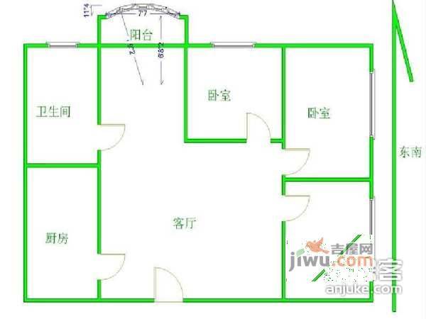 加拿大花园3室2厅2卫132㎡户型图