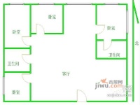 加拿大花园3室2厅1卫105㎡户型图