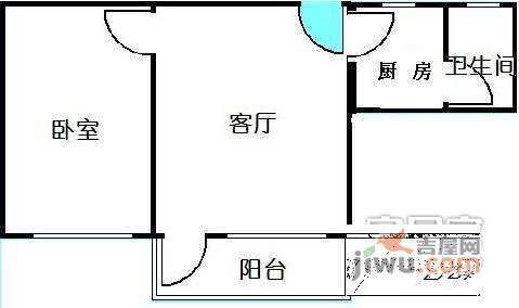 加拿大花园1室1厅1卫53㎡户型图