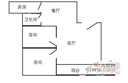 加拿大花园2室1厅1卫74㎡户型图