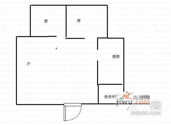 华怡花园2室1厅1卫60㎡户型图