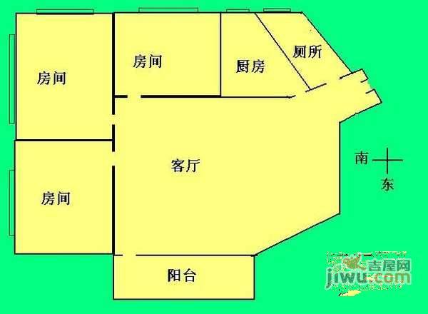 华怡花园3室2厅1卫99㎡户型图