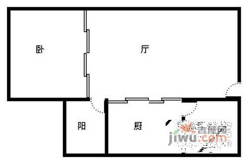 东圃广场2室1厅1卫82㎡户型图