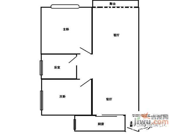 东圃广场2室1厅1卫82㎡户型图