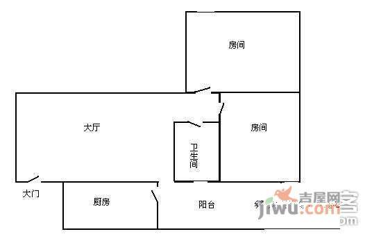 东圃广场2室1厅1卫82㎡户型图