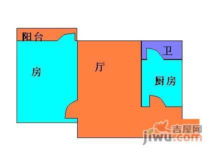 佳地新都1室1厅1卫45㎡户型图