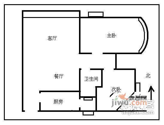 新世界东逸花园2室2厅1卫87㎡户型图