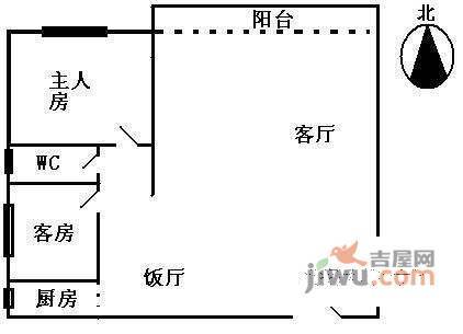 新世界东逸花园2室2厅1卫87㎡户型图