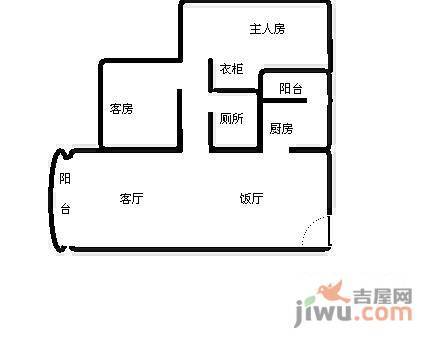 新世界东逸花园2室2厅1卫87㎡户型图