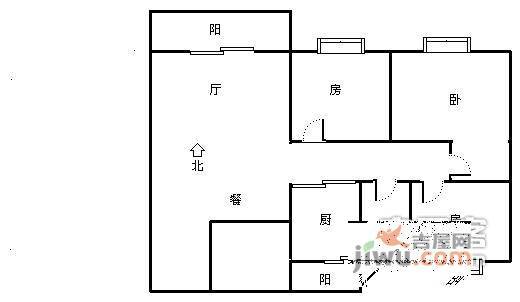 锦绣银苑3室2厅1卫105㎡户型图