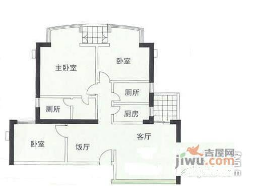 逸雅居3室2厅1卫109㎡户型图