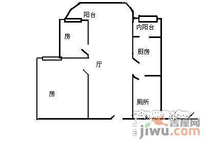 嘉怡苑2室2厅1卫81㎡户型图